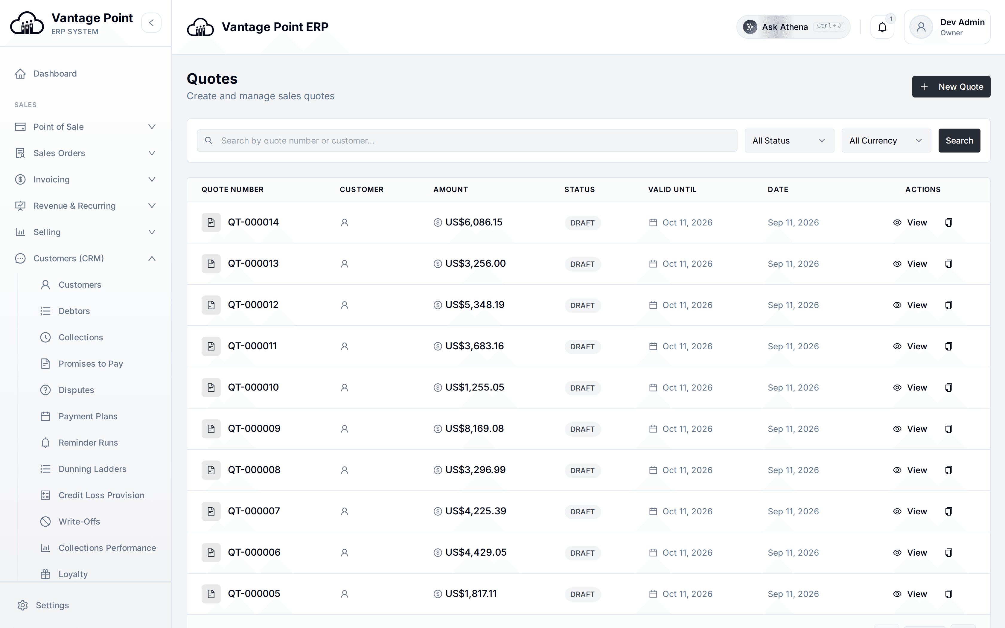 Branded quotes that convert into invoices
