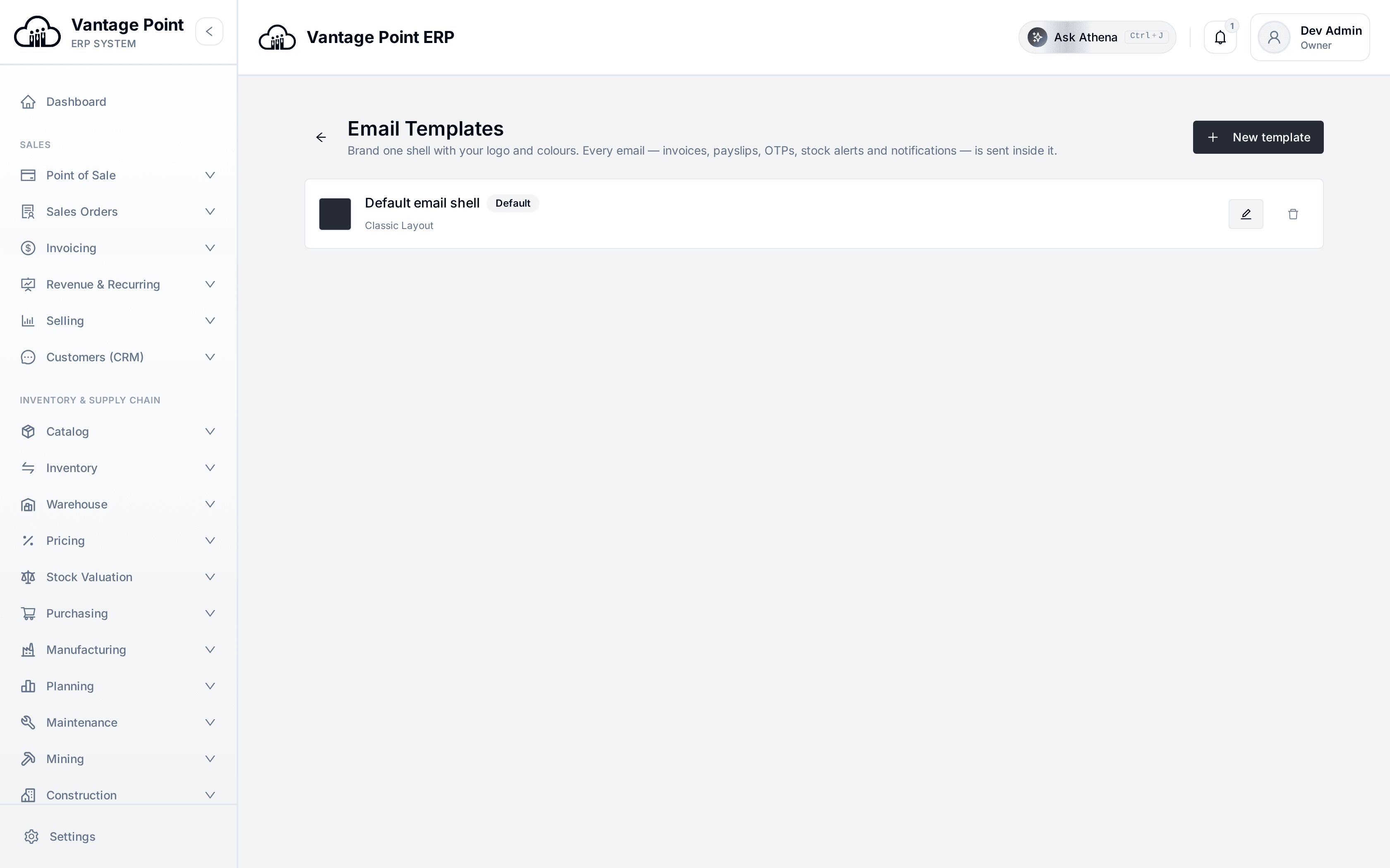 The branded email shell every document goes out in